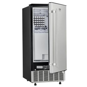 VEVOR Undercounter Built-in Ice Maker, 80 Lbs/Day Under Counter Ice Maker Machine with Reversible Door Stainless Steel