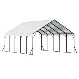 VEVOR Heavy Duty Metal Carport, 20 x 24 ft Outdoor Carport with Sturdy Frame & Roof, Car Garage Shade with Removable Sidewalls