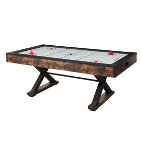 VEVOR 84" Air Hockey Table, Indoor Arcade Table Gaming Set with 2 Pushers, 2 Pucks, Electronic Scorer, X-shaped Legs & High-powered Blower