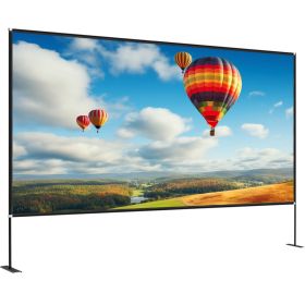 VEVOR Projector Screen with Stand 150inch Portable Movie Screen 16:9 4K HD Wide Angle Outdoor Projector Screen Stand Easy Assembly with Storage B