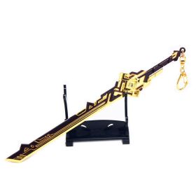Genshin Impact Anime Sword Model Weapon Set Toy Tartaglia Ganyu Venti Klee ZhongLi Diluc Xiao AlloyKeychain Collection Keychain (Color: 16-21cm)