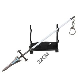 Genshin Impact Anime Sword Model Weapon Set Toy Tartaglia Ganyu Venti Klee ZhongLi Diluc Xiao AlloyKeychain Collection Keychain (Color: 37-17cm)