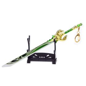 Genshin Impact Anime Sword Model Weapon Set Toy Tartaglia Ganyu Venti Klee ZhongLi Diluc Xiao AlloyKeychain Collection Keychain (Color: 28-21cm)