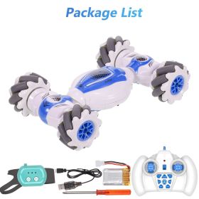 New RC Stunt Car Remote Control Watch Gesture Sensor Electric Toy RC Drift Car 2.4GHz 4WD Rotation Toy for Kids Boys Christmas (Color: Blue)
