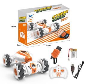 New RC Stunt Car Remote Control Watch Gesture Sensor Electric Toy RC Drift Car 2.4GHz 4WD Rotation Toy for Kids Boys Christmas (Color: orange)