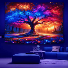 A Magical Glowing Tapestry of The Tree of Life, Large-Sized Fluorescent Fabric, Home Decor, Suitable for Living Rooms And Dorms (size: 90inch*70inch)