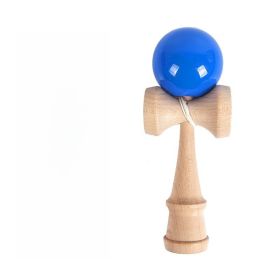 Teen Wooden Outdoor Sports Toy Ball Kendama Ball PU Paint 18.5cm Strings Professional Adult Toys Leisure Sports Toy (Color: Blue)