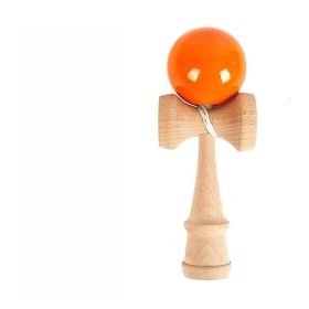 Teen Wooden Outdoor Sports Toy Ball Kendama Ball PU Paint 18.5cm Strings Professional Adult Toys Leisure Sports Toy (Color: orange)