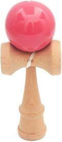 Teen Wooden Outdoor Sports Toy Ball Kendama Ball PU Paint 18.5cm Strings Professional Adult Toys Leisure Sports Toy (Color: Pink)