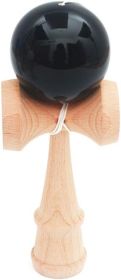 Teen Wooden Outdoor Sports Toy Ball Kendama Ball PU Paint 18.5cm Strings Professional Adult Toys Leisure Sports Toy (Color: Black)